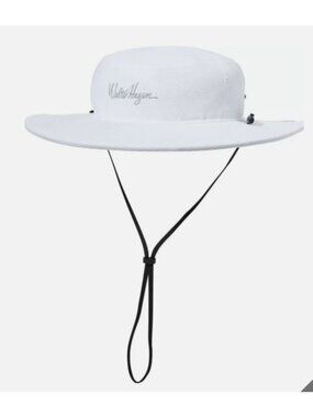 Water Hagen Men's White Wide Brim Sun Golf Hat Adjustable Vented NWT $30
